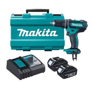 Taladro Percutor Inalámbrico 18V + 2 Baterías + Cargador + Maleta de Transporte DHP482RFE Makita